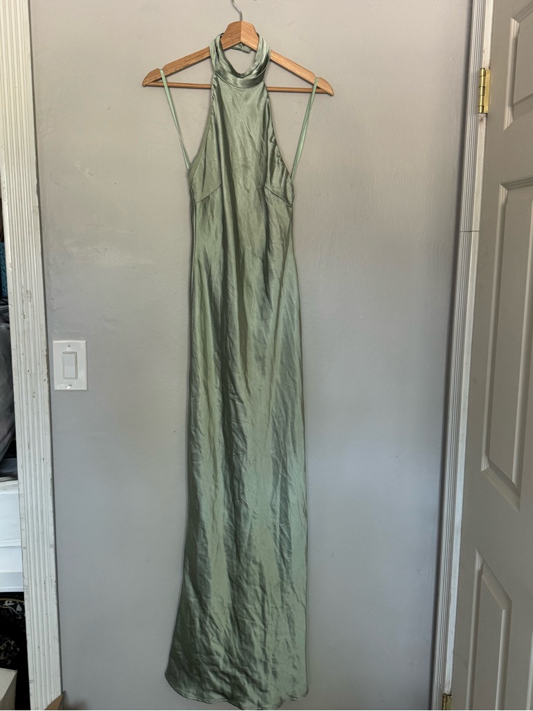 Runaway The Label Brigitte Maxi Dress In Sage Green